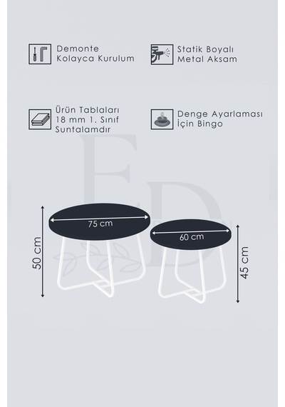 Üsküp Orta Sehpa Takımı Gümüş Metal - Barok Tabla Üsküp Orta Sehpa Takımı Gümüş Metal - Barok Tabla