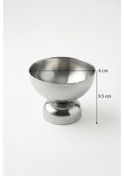 2'li Stainles Steel Sofra Sunum Çerezlik Kahvaltılık Paslanmaz Çelik Ayaklı Kase Gümüş