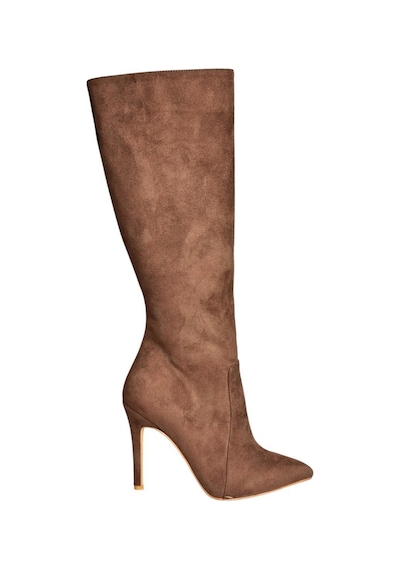Fox Shoes N372530102 Kahverengi Süet İnce Topuklu Kadın Çizme Kahverengi-süet