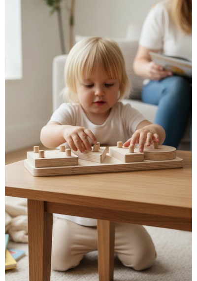 Ahşap 4'lü Puzzle Geometrik Yapboz