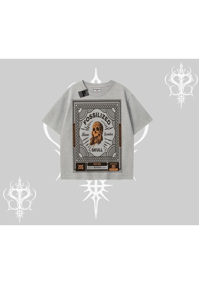 Startmore Startmore Oversize Tshirt Fossilized Skull Underground Archive Gri