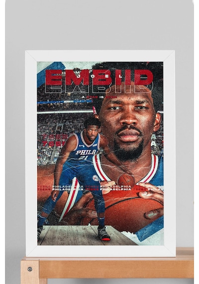 Joel Embiid Çerçeveli Tablo - Philadelphia 76ers Nba Posteri Tablo