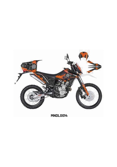 Mondial X-treme "gas Mask" Tasarım Motosiklet Sticker Etiket Modeli Turuncu