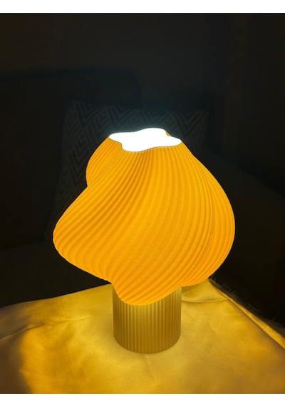 3d Baskı Modern Abajur Modeli Masa Ve Gece Lambası Beyaz