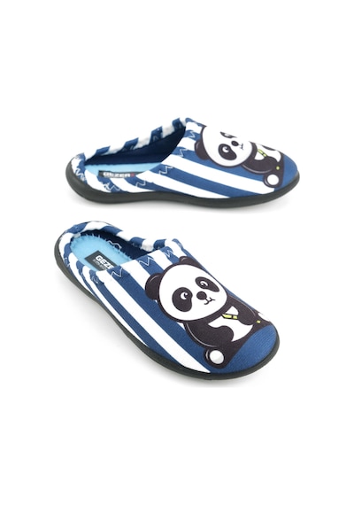 Gezer Erkek Çocuk Kışlık Panda Ev Bahçe Rahat Taban Gondol Terlik Lacivert