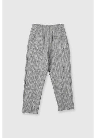 Panço Erkek Çocuk Beli Lastikli Cep Detaylı Örme Mavi Pantolon 2521BK04004