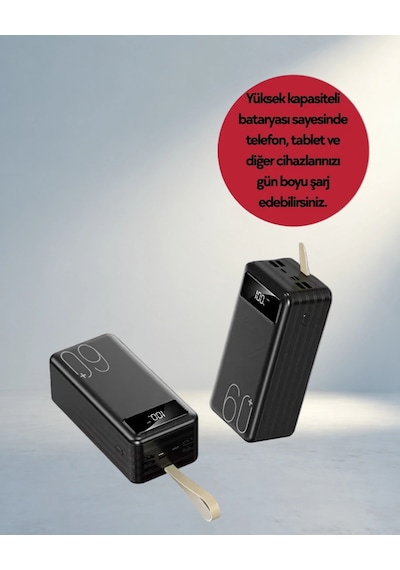Hızlı Şarj Destekli 4 Çıkışlı Powerbank 18x8x6 Cm