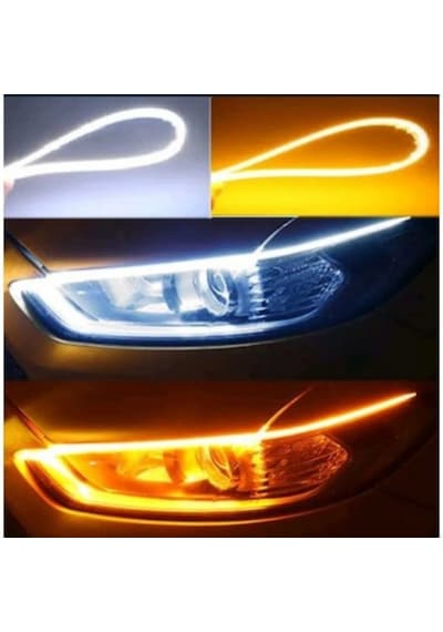 Far Içi Far Üstü Selamlamalı Sinyalli Beyaz - Turuncu Kayar Led 2'li Set 60 Cm