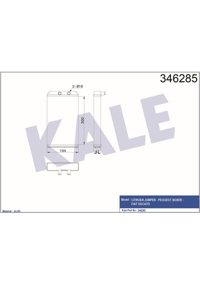 KLR-346285 KALORİFER RADYATÖRÜ DUCATO-BOXER-JUMPER2.5TDI-2.8TDI