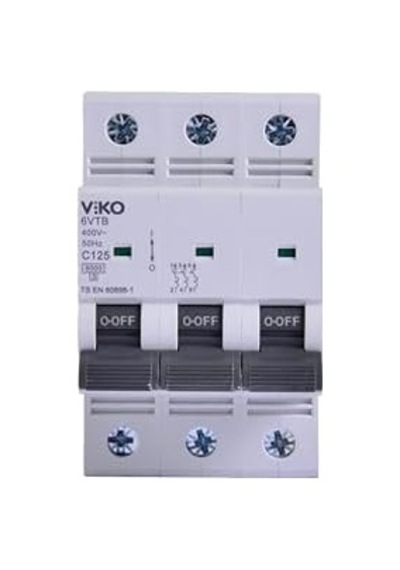 6vtb-3c125 Otomatik Sigorta 6ka C Tipi 3 Kutup 125a