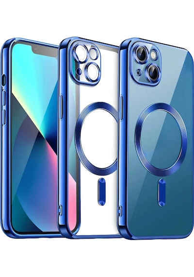 Sptmgldı Newface Apple iPhone Uyumlu  13 Kılıf Kross Magneticsafe Kapak - Lacivert