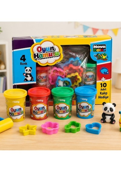 Nova Color Maxi Oyun Hamuru Yumuşak Dokulu Canlı Renkler 3+ Yaş Çok  Renkli