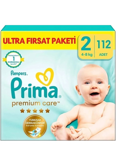 Prima Premium Care Bebek Bezi Fırsat Paketi 2 Beden 112 Adet Standart