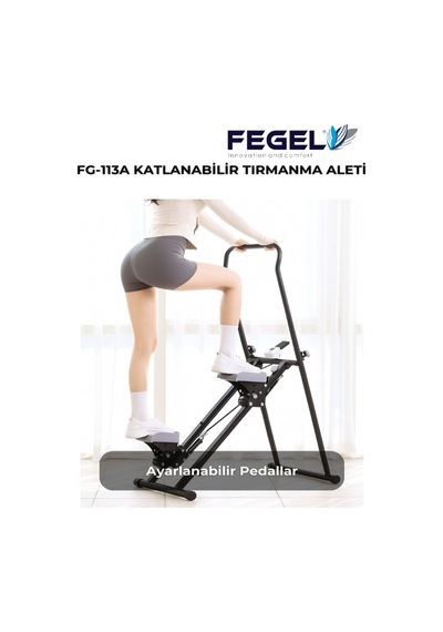 Fg-113a Katlanabilir Tırmanma Aleti Ev Tipi Kardiyo Ve Spor Egzersiz Cihazı Siyah