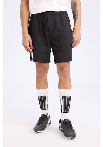 DeFactoFit Slim Fit Dar Kesim Sporcu Kısa Paça Skuba Dalgıç Kumaş Şort D0673AX24AUBK81
