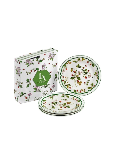 Lucky Art Blassom Bone 20cm 4'lü Tabak Seti Çok Renkli