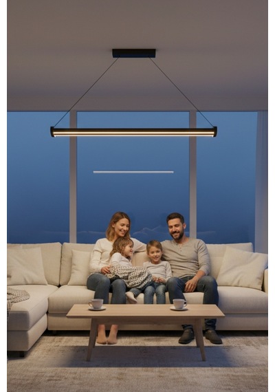 Mira Bronz Lineer Led Sarkıt Avize Kumandalı Dim Edilebilir Aşağı Işık Beyaz Işık