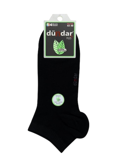 Dündar Çorap Erkek Bambu Soket Patik Çorap 12 Li Paket 45-48 4 Mevsim Siyah