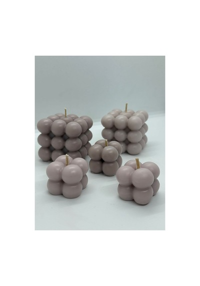 El Yapımı Bej Bubble Mum Seti %100 Doğal Soya Wax Düğün/kına/nişan/hediyelik Bej
