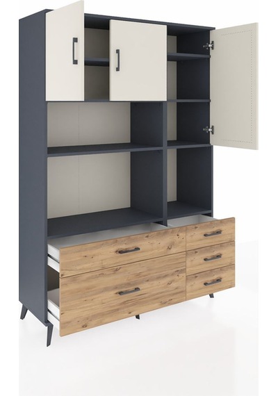 Hyperion Dolap 8 Raflı 5 Çekmeceli 3 Kapaklı 132x44x195 Antrasit-aytaşı/çam Aytası/atlas Çam Hyperion Dolap 8 Raflı 5 Çekmeceli 3 Kapaklı 132x44x195 Antrasit-aytaşı/çam Aytası/atlas Çam
