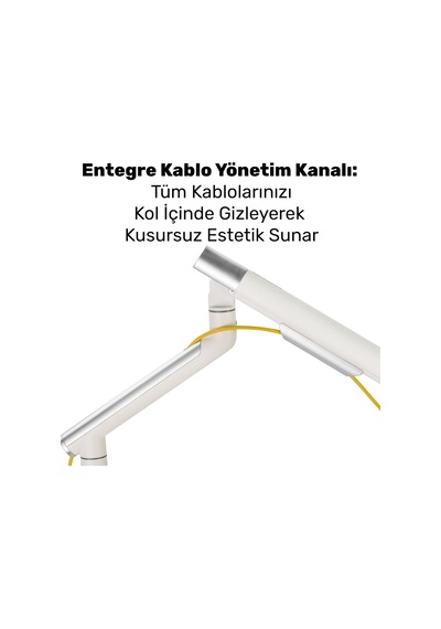 Std49012uw 17-32 Ultra Slim Alüminyum Monitör Kolu, 2xusb Portlu Amortisörlü Vesa Tutucu, Ergonomik 360 Pivot 9kg