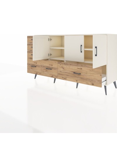 Kronos Konsol 4 Raflı 6 Çekmeceli 3 Kapaklı 176x59x99 Aytaşı-ayta Aytaşı-aytaşı/çam