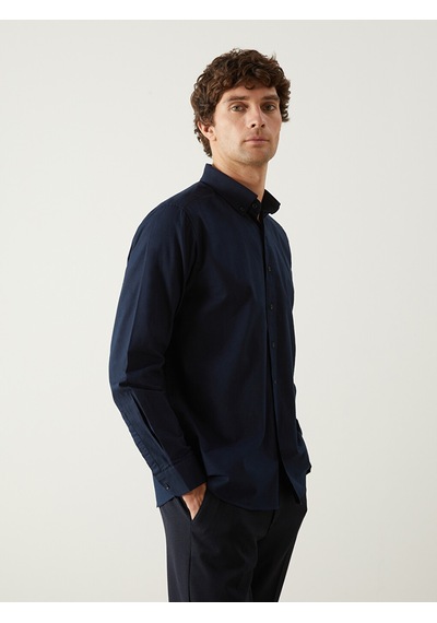 Lcw Vision Lacivert Slim Fit Uzun Kollu Oxford Erkek Gömlek