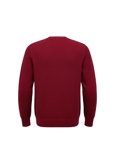 Plus Scorpion Erkek Triko Kazak Bisiklet Yaka, Regular Fit, Dört Mevsim Bordo