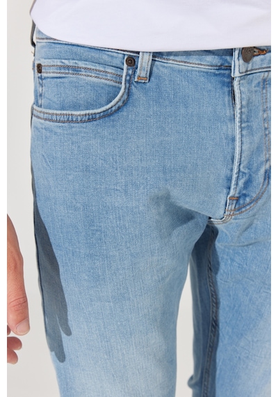 Lee Malone Skinny Fit Dar Kesim Düşük Bel Çok Dar Paça Mavi Erkek Esnek Jean Denim Kot Pantolon L736017XT Mavi