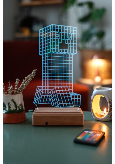 Çocuklara Özel 3D Minecraft Led Masaüstü Ve Gece Lambası