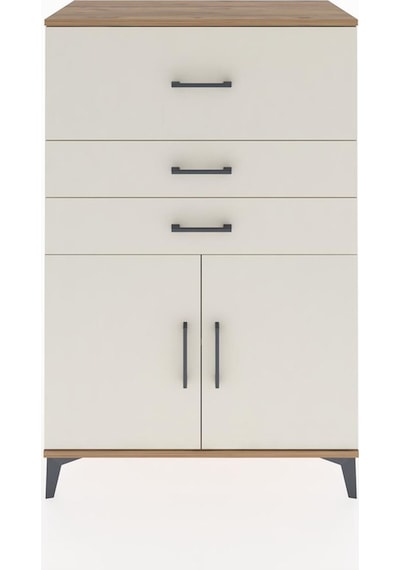 Hyperion Dolap Tek Raflı 3 Çekmeceli 2 Kapaklı 88x44x134 Çam-... Çam