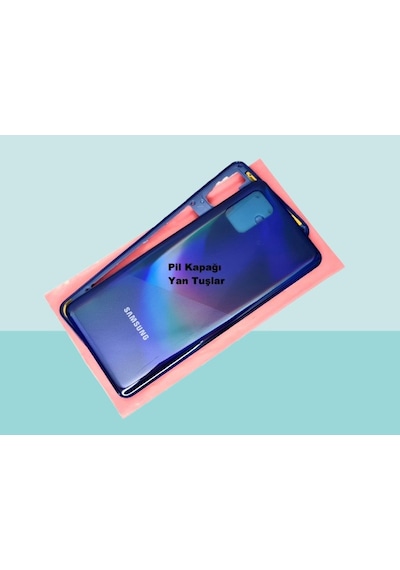Samsung Galaxy A31 A315 Uyumlu Full Kasa Arka Kapak Batarya Kapağı - Mavi Çok Renkli