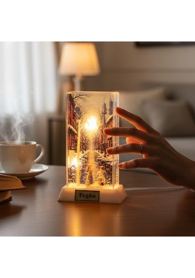 Kişiye Özel Led Işıklı Kış Masalı Temalı Dekoratif Gece Lambası