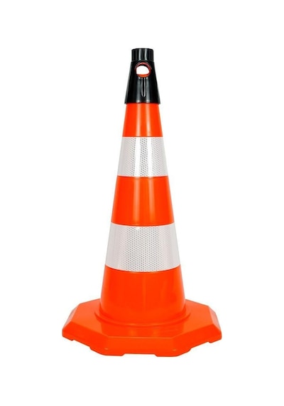 10 Adet Pvc Trafik Konisi 52 Cm Çift Reflektifli Trafik Dubası Seti-3547