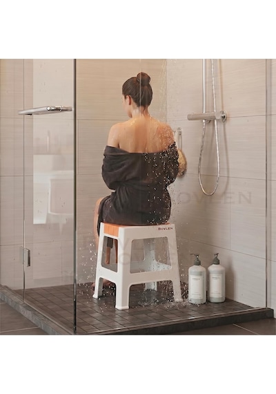 Küçük Boy Kaymaz Tabanlı Ev Ofis Taburesi - 120 Kg Taşıma Kapasiteli Kaymaz Banyo Taburesi - Çocuk Taburesi - 31x Diğer