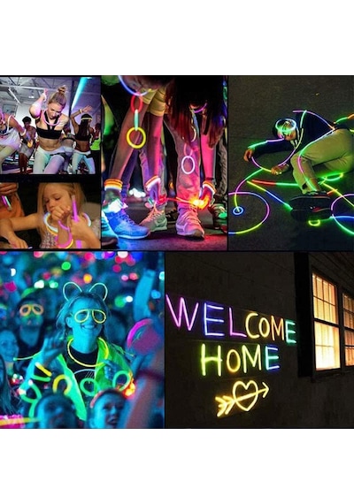 Vicloon Işıklı Çubuk, Işık Çubuğu Cyalume Glowsticks Düğün Parti Doğum Günü İçin Bağlayıcı İle Çok R Genel