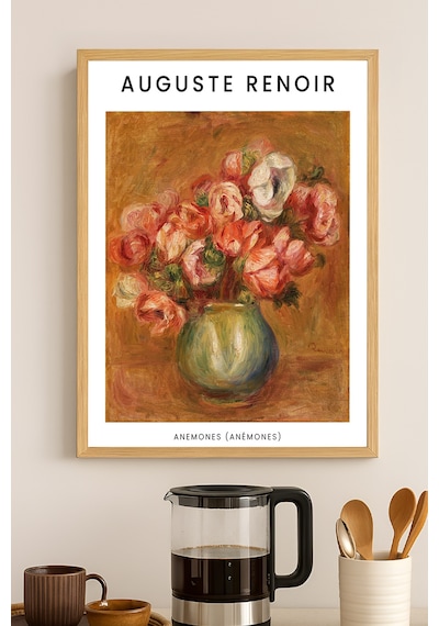 Auguste Renoir Doğal Ahşap Çerçeveli Poster, Dekoratif Sanatsal Duvar Tablosu