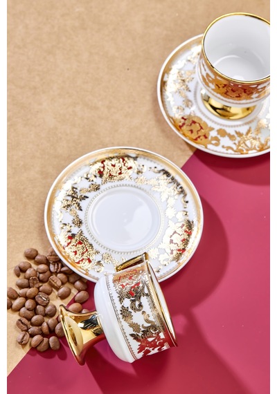 Cooker Zerina 2 Kişilik 90 Ml Porselen Kahve Fincan Takımı Ckr4529 Bordo