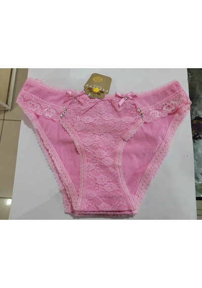 Papatya Dantel Detay Kadın Slip Külot V63 Pembe