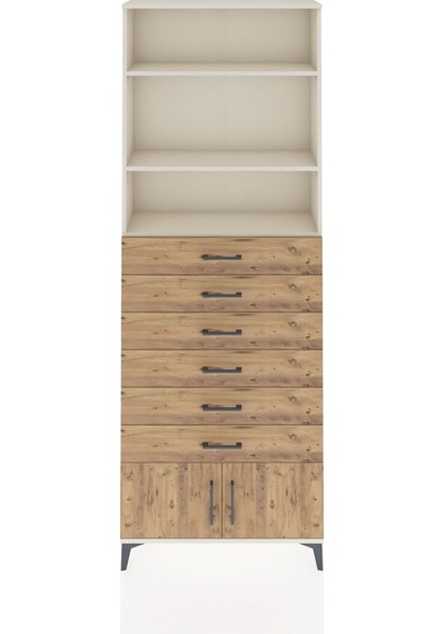 Arges Dolap 3 Raflı 6 Çekmeceli 2 Kapaklı 88x30x243 Aytaşı-çam Aytaşı