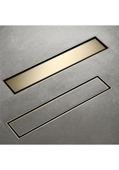 Fause Komple Çelik Seramik Uyumlu Ankastre Lineer Duş Kanalı 50 Cm Mat Altın Ksz105-50-bg