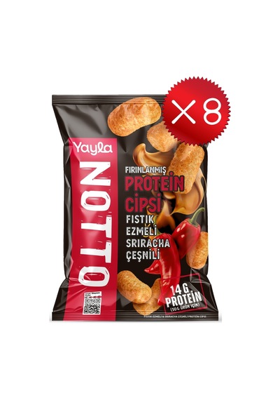 Yayla Notto Fıstık Ezmeli Ve Sriracha Çeşnili Protein Cipsi 50 G X8