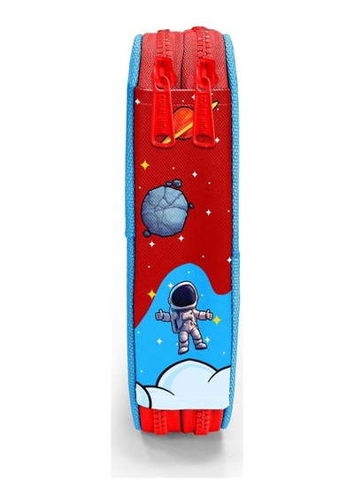 Erkek Çocuk Kırmızı Mavi Astronot Baskılı Katlı Organizer Kalemlik Kalem Kutusu 31113 Diğer