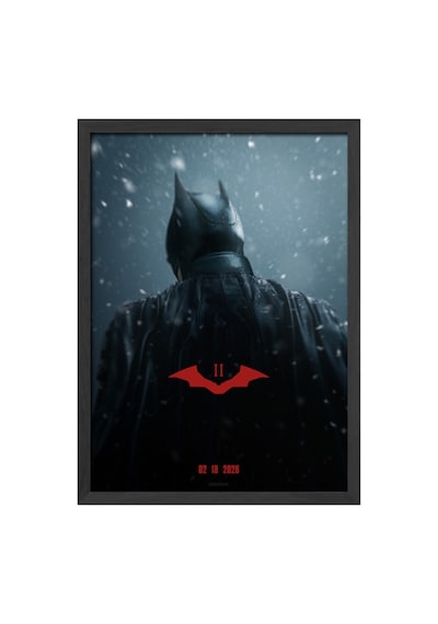Batman Kara Şövalye Siyah Ahşap Çerçeveli Poster, Dekoratif Film Duvar Tablosu