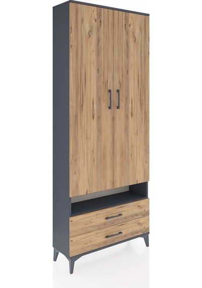 Arges Dolap 3 Raflı 2 Çekmeceli Tek Askılı 88x30x221 Antrasit... Antrasit Arges Dolap 3 Raflı 2 Çekmeceli Tek Askılı 88x30x221 Antrasit... Antrasit
