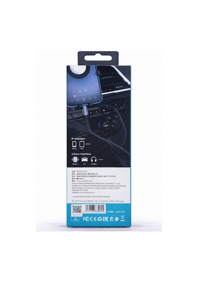 Borofone Bl15 Lightning To Aux 3.5mm Ses Kablosu 1 Metre Siyah
