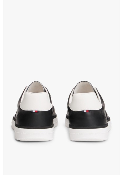 Tommy Hilfiger Th Logo Lux Siyah Deri Erkek Snekar-13415 Siyah