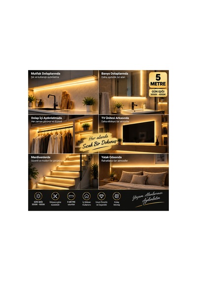 Mutfak Dolap Ayna Aydınlatma 5 Metre Gün Işığı Aç Kapat Düğmeli Şerit Led Seti 12v Adaptörlü Aç Kapa Düğmeli Kendinden Yapışkanlı Sarı - 930722581 Sarı Mutfak Dolap Ayna Aydınlatma 5 Metre Gün Işığı Aç Kapat Düğmeli Şerit Led Seti 12v Adaptörlü Aç Kapa Düğmeli Kendinden Yapışkanlı Sarı - 930722581 Sarı