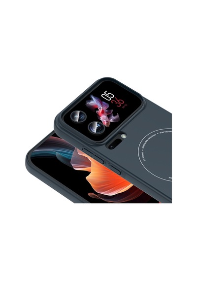 Xiaomi 17 Pro Max Uyumlu Magsafe Özellikli Elio Kamera Korumalı Sert Kapak Kılıf Lacivert