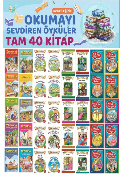 3.sınıflar İçin Renkli Eğitici Okumayı Sevdiren Hikayeler 40 Kitap